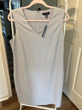 The Limited Light Gray Sleeveless V-Neck Shift Dress